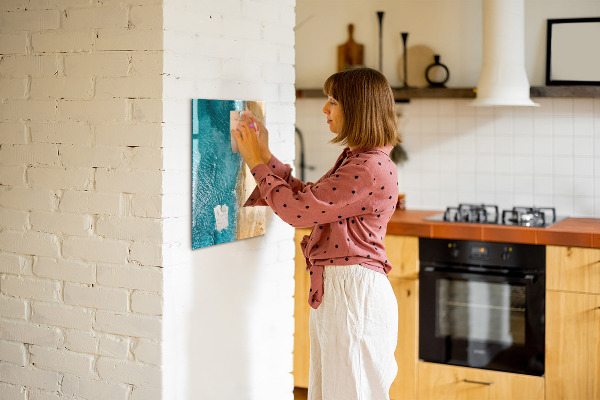 Memobord van glas met print inclusief neodymium magneten Herinneringen aan een vakantie aan zee