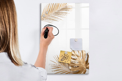 Decoratief glazen wandbord beschrijfbaar en magnetisch Stijlvol fotobord met planten
