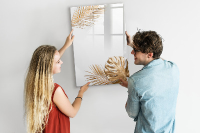 Decoratief glazen wandbord beschrijfbaar en magnetisch Stijlvol fotobord met planten