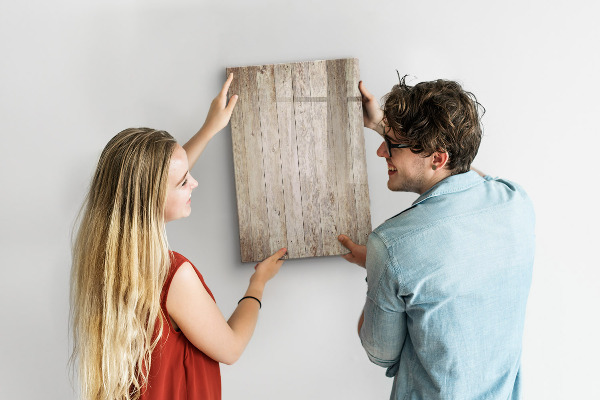 Decoratief glazen wandbord beschrijfbaar en magnetisch Foto-organizer aan de muur