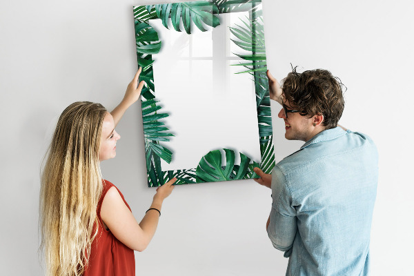Memobord van glas met print inclusief neodymium magneten Groen bord voor het presenteren van foto's