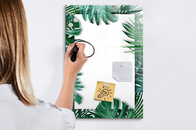 Memobord van glas met print inclusief neodymium magneten Groen bord voor het presenteren van foto's