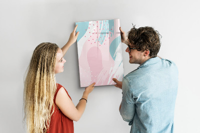 Decoratief glazen wandbord beschrijfbaar en magnetisch Een kleurrijk prikbord voor foto's en notities
