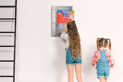 Decoratief glazen wandbord beschrijfbaar en magnetisch Een creatieve ruimte voor herinneringen en notities