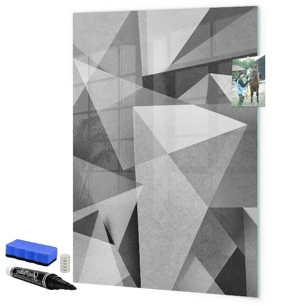 Decoratief glazen wandbord beschrijfbaar en magnetisch Modern prikbord voor notities en foto's