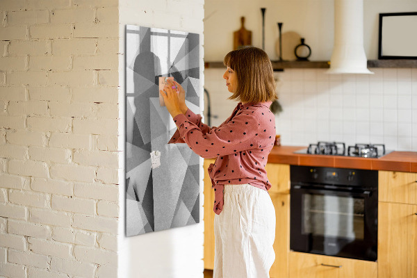 Decoratief glazen wandbord beschrijfbaar en magnetisch Modern prikbord voor notities en foto's
