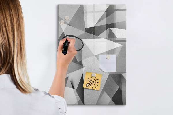 Decoratief glazen wandbord beschrijfbaar en magnetisch Modern prikbord voor notities en foto's