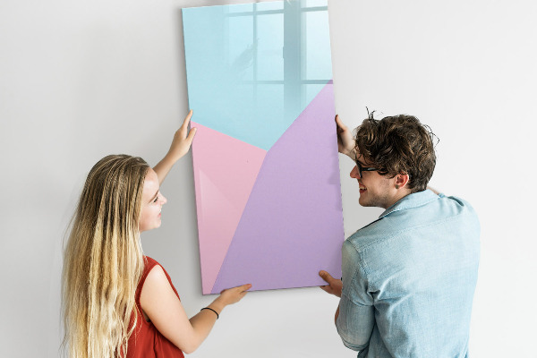 Memobord van glas met print inclusief neodymium magneten Een kleurrijk prikbord voor notities en foto's