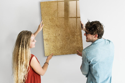 Memobord van glas met print inclusief neodymium magneten Gouden prikbord voor foto's en notities