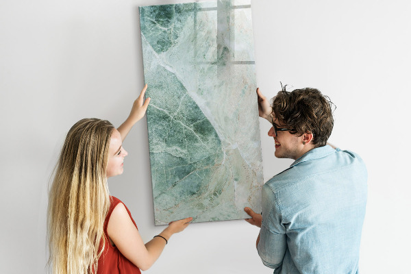 Memobord van glas met print inclusief neodymium magneten Magnetisch bord voor foto's en notities