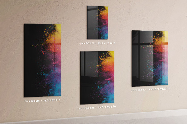 Memobord van glas met print inclusief neodymium magneten Magnetisch bord voor foto's en notities