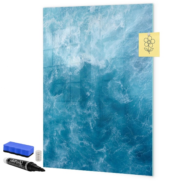 Decoratief glazen wandbord beschrijfbaar en magnetisch Een kleurrijk prikbord voor notities en foto's