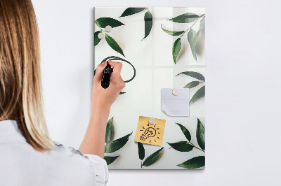 Memobord van glas met print inclusief neodymium magneten Groen bord voor foto's en notities