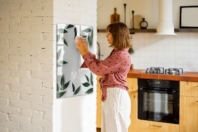 Memobord van glas met print inclusief neodymium magneten Groen bord voor foto's en notities