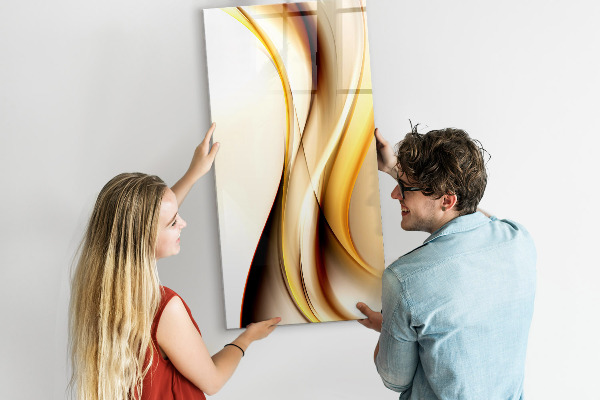 Decoratief glazen wandbord beschrijfbaar en magnetisch Een kleurrijk prikbord voor notities en foto's