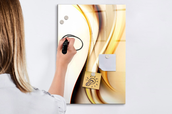 Decoratief glazen wandbord beschrijfbaar en magnetisch Een kleurrijk prikbord voor notities en foto's