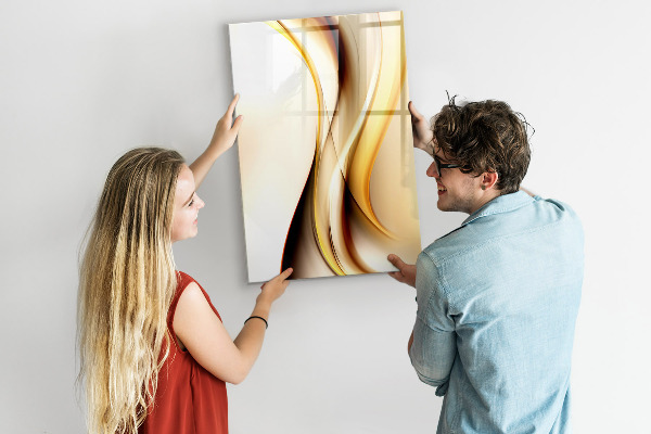 Decoratief glazen wandbord beschrijfbaar en magnetisch Een kleurrijk prikbord voor notities en foto's