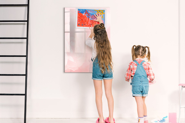 Memobord van glas met print inclusief neodymium magneten Stijlvol bord voor foto's en notities