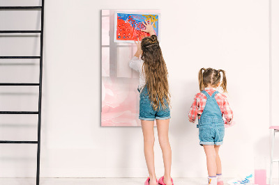 Memobord van glas met print inclusief neodymium magneten Stijlvol bord voor foto's en notities