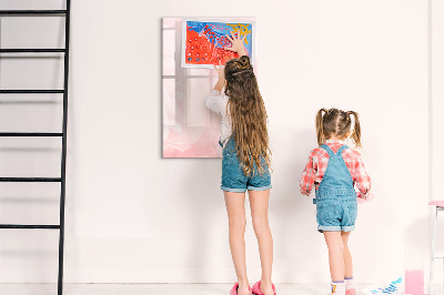 Memobord van glas met print inclusief neodymium magneten Stijlvol bord voor foto's en notities