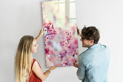 Decoratief glazen wandbord beschrijfbaar en magnetisch Bloemenmotief met ruimte voor foto's