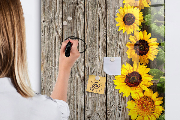 Memobord van glas met print inclusief neodymium magneten Creatief bloemen- en fotobord