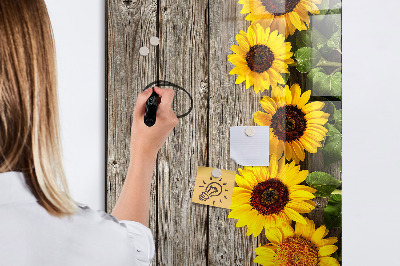 Memobord van glas met print inclusief neodymium magneten Creatief bloemen- en fotobord