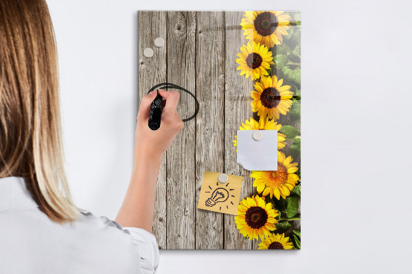 Memobord van glas met print inclusief neodymium magneten Creatief bloemen- en fotobord