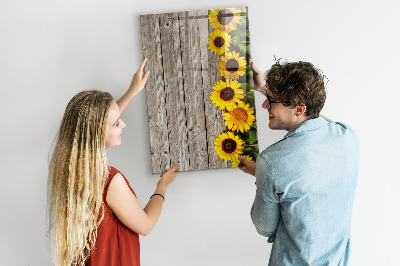 Memobord van glas met print inclusief neodymium magneten Creatief bloemen- en fotobord