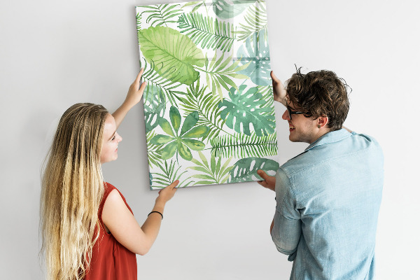 Decoratief glazen wandbord beschrijfbaar en magnetisch Groen bord met ruimte voor foto's