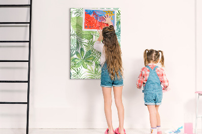 Decoratief glazen wandbord beschrijfbaar en magnetisch Groen bord met ruimte voor foto's