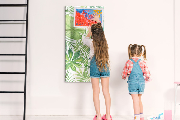 Decoratief glazen wandbord beschrijfbaar en magnetisch Groen bord met ruimte voor foto's