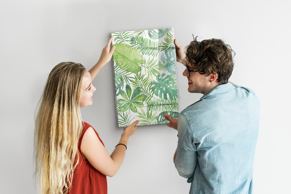 Decoratief glazen wandbord beschrijfbaar en magnetisch Groen bord met ruimte voor foto's