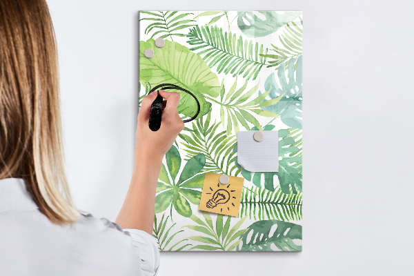 Decoratief glazen wandbord beschrijfbaar en magnetisch Groen bord met ruimte voor foto's