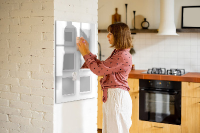 Memobord van glas met print inclusief neodymium magneten Een creatieve ruimte voor foto's en notities