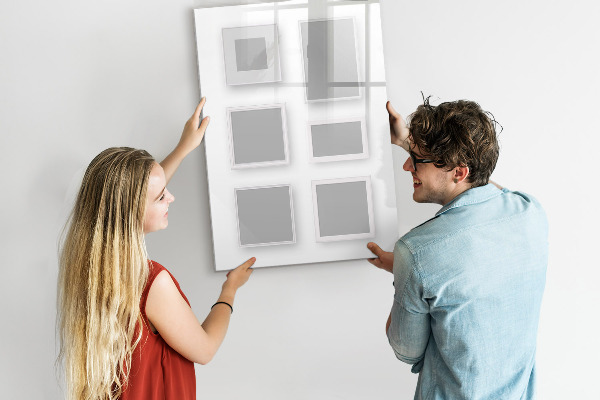 Memobord van glas met print inclusief neodymium magneten Een creatieve ruimte voor foto's en notities
