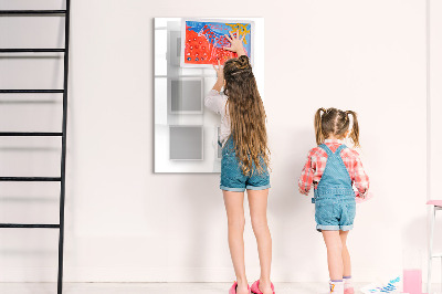 Memobord van glas met print inclusief neodymium magneten Een creatieve ruimte voor foto's en notities