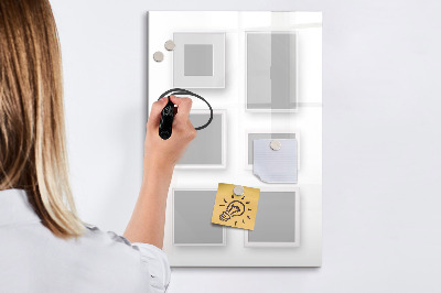 Memobord van glas met print inclusief neodymium magneten Een creatieve ruimte voor foto's en notities