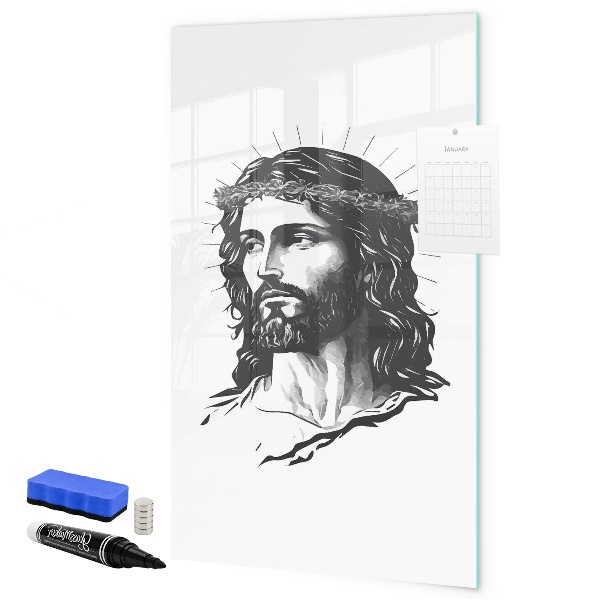 Memobord van glas met print inclusief neodymium magneten Inspiratie met liefde en hoop