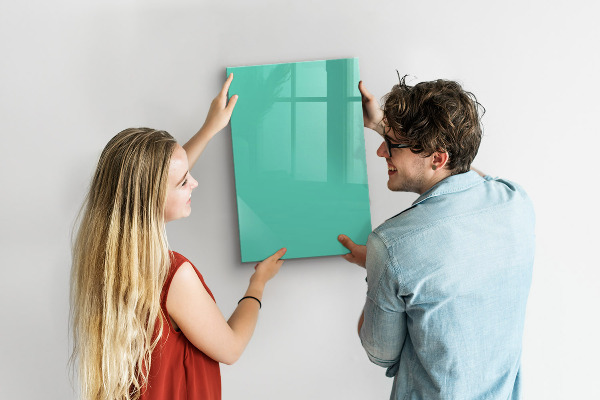Memobord van glas met print inclusief neodymium magneten Een kleurrijk prikbord voor foto's en notities