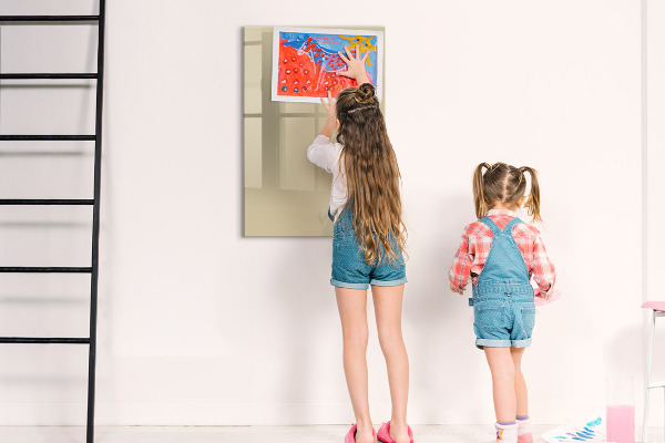 Decoratief glazen wandbord beschrijfbaar en magnetisch Notitie- en fotobord