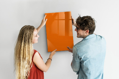 Memobord van glas met print inclusief neodymium magneten Oranje bord voor notities en foto's