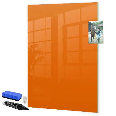Memobord van glas met print inclusief neodymium magneten Oranje bord voor notities en foto's