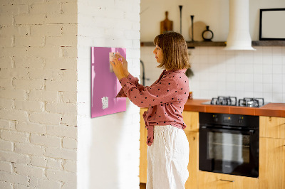 Decoratief glazen wandbord beschrijfbaar en magnetisch Roze prikbord voor notities en foto's