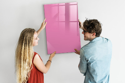 Decoratief glazen wandbord beschrijfbaar en magnetisch Roze prikbord voor notities en foto's
