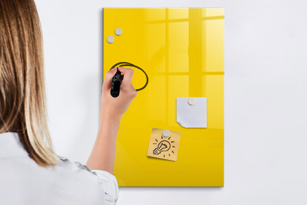 Memobord van glas met print inclusief neodymium magneten Een kleurrijk prikbord voor notities en foto's