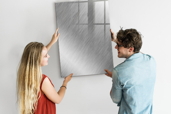 Decoratief glazen wandbord beschrijfbaar en magnetisch Metalen fotobord