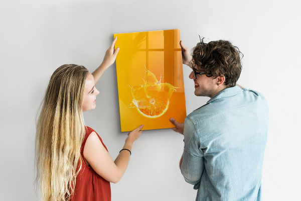 Memobord van glas met print inclusief neodymium magneten Een kleurrijk prikbord voor foto's en notities