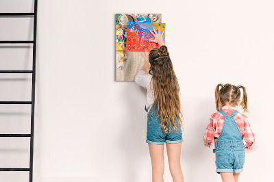 Decoratief glazen wandbord beschrijfbaar en magnetisch Een creatief moodboard voor vakantieherinneringen