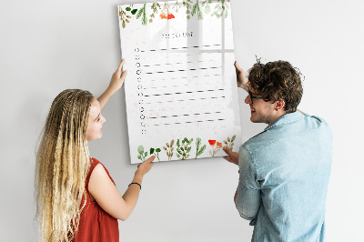 Memobord van glas met print inclusief neodymium magneten Takenlijst met ruimte voor foto's